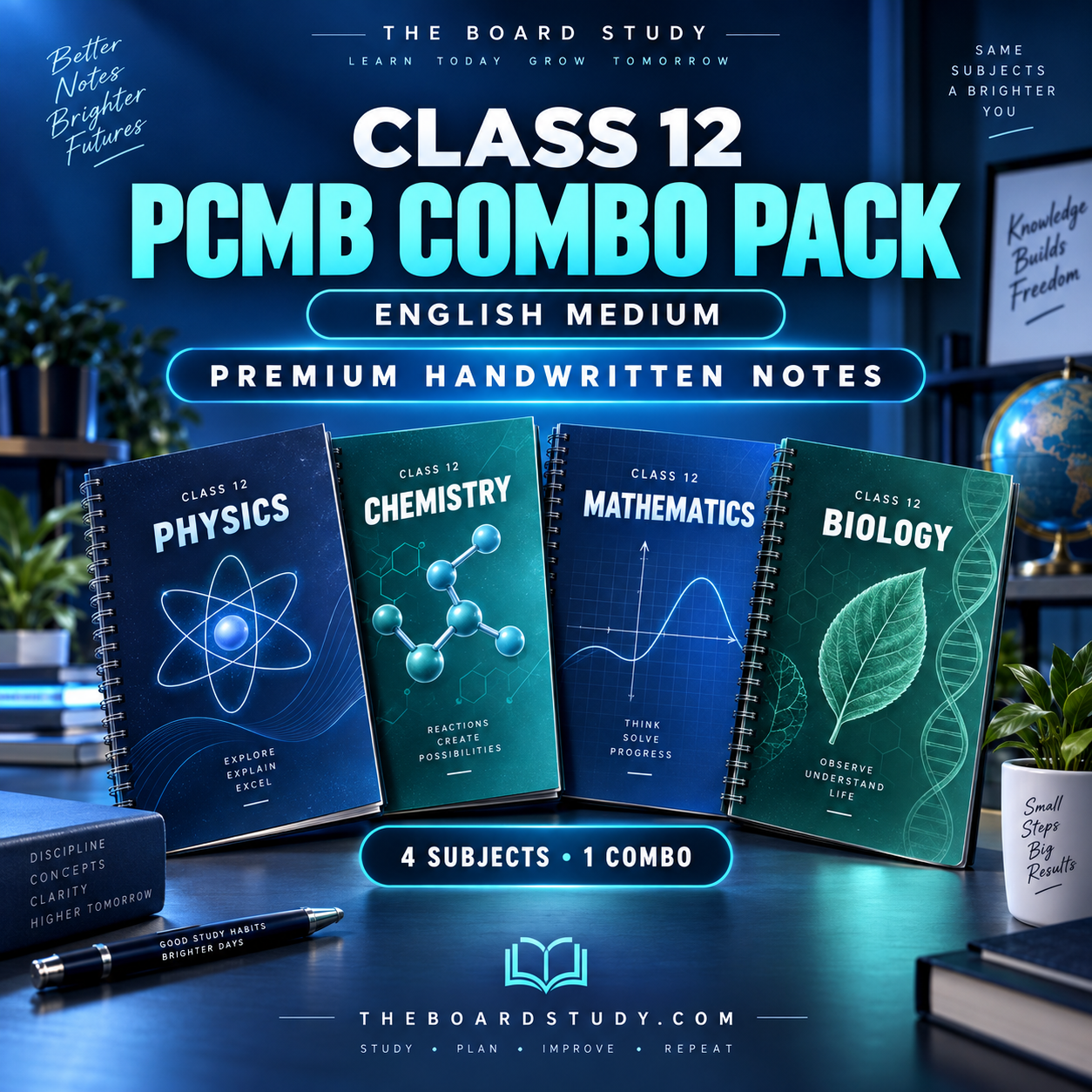Class 12 PCMB Complete Notes Combo Pack English Medium