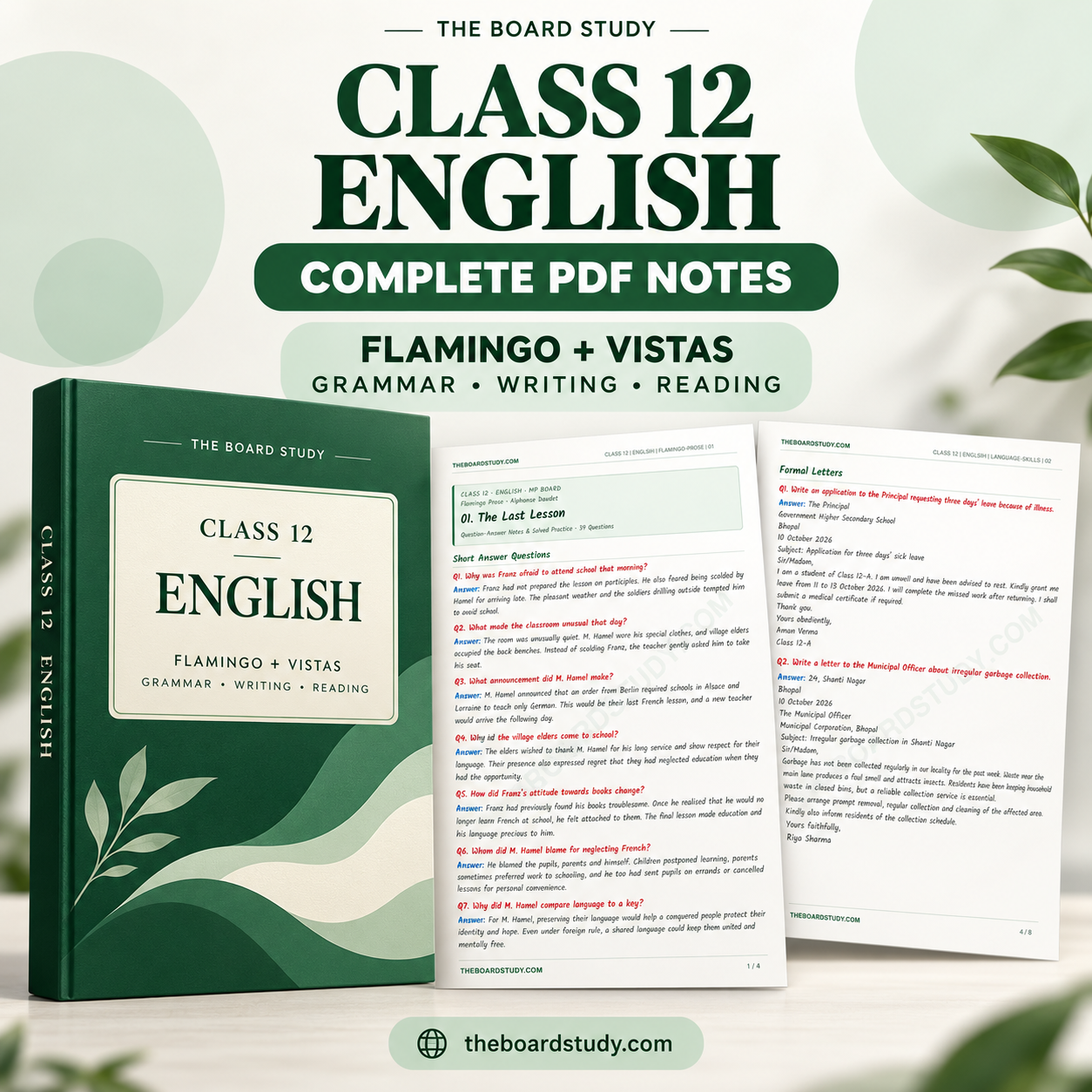 Class 12 English Complete Premium Notes