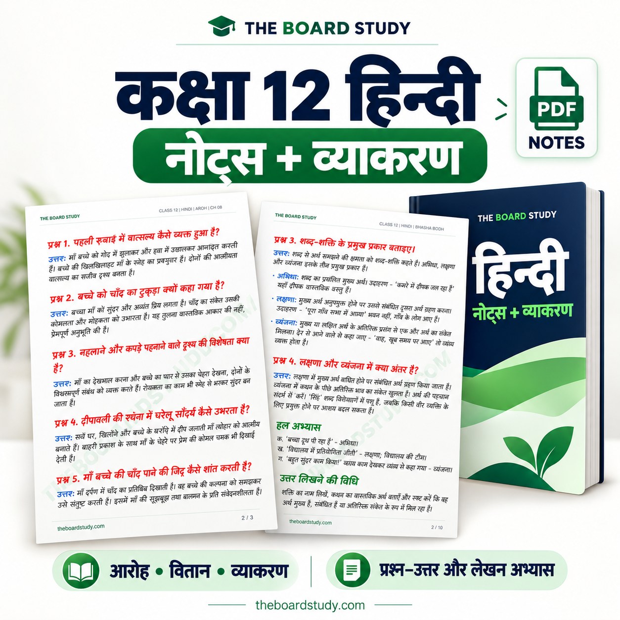 Class 12 Hindi Premium Notes and Vyakaran