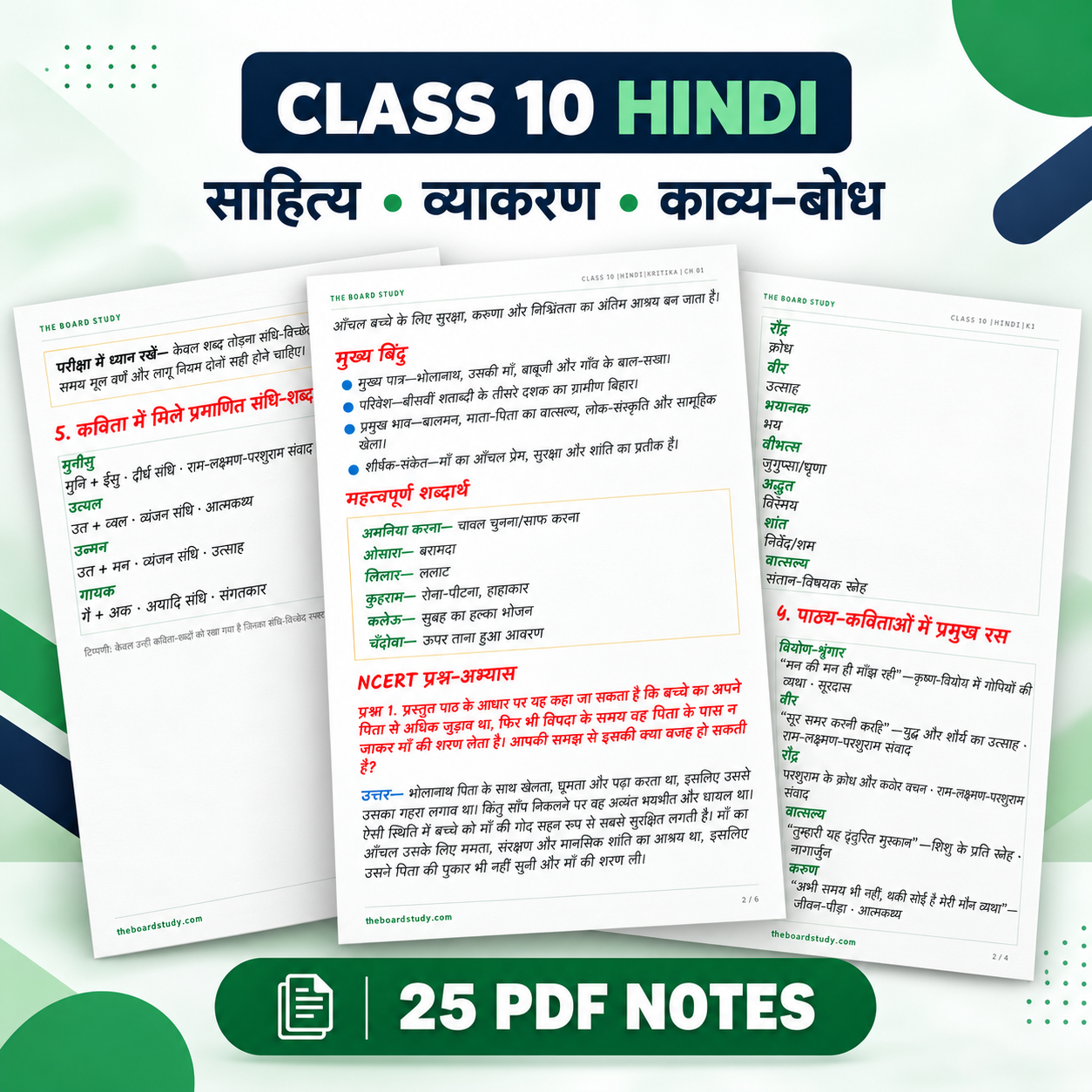 Class 10 Hindi Complete Premium Notes